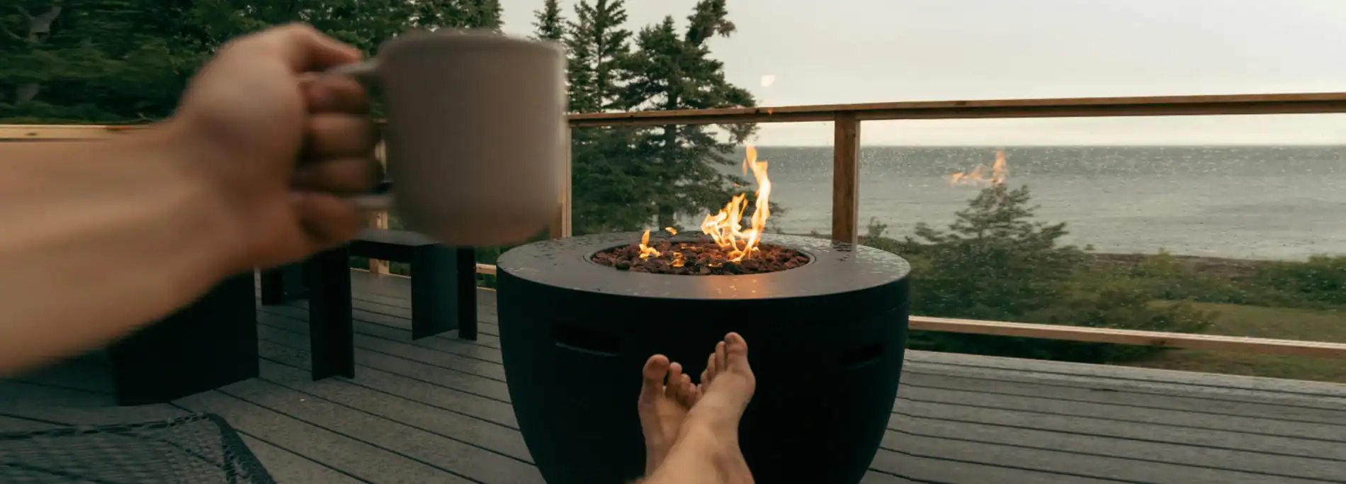 can you put a fire pit on a wooden deck