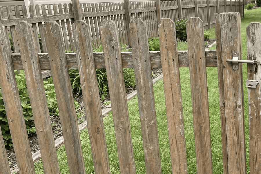 falling wooden gate